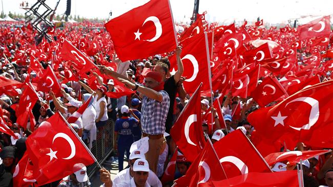 تظاهرات مردم ترکیه در حمایت از دولت اردوغان