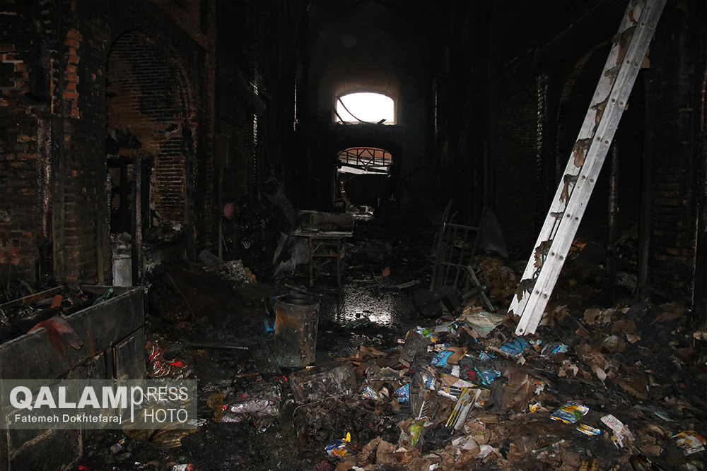 آتش به ۱۲۰ مغازه بازار تاریخی تبریز آسیب وارد کرد