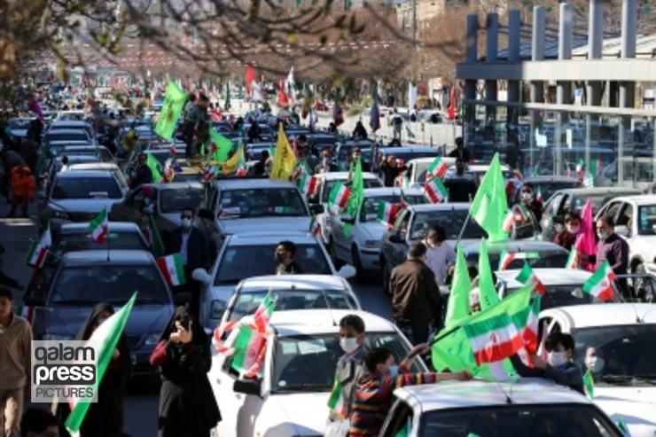 راهپیمایی خودرویی ۲۲ بهمن در شهرهای قرمز