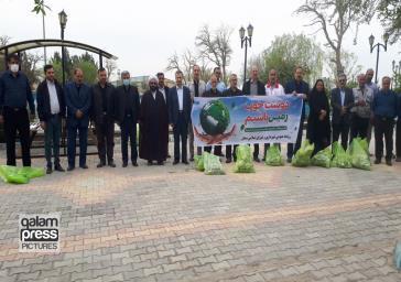 مراسم روز زمین پاک در پارک ایرنجی ممقان با حضور فرماندار آذرشهر