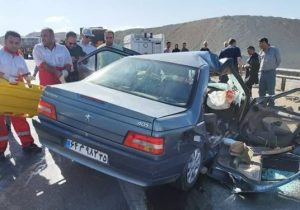 تصادف مرگبار پژو ۴۰۵ با کامیون  با ۶ فوتی