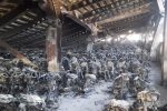 کارخانه تولید موتورسیکت بعد از آتش سوزی در بناب+ تصاویر