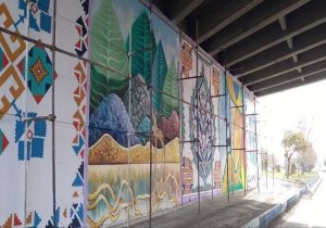 اجرای نقاشی دیواری در قالب طرح زیباسازی تقاطع‌های غیرهمسطح محدوده غرب تبریز