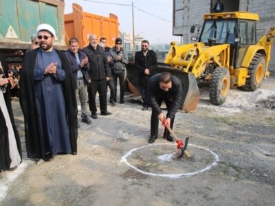 آئین کلنگزنی حسینیه حضرت ابوالفضل العباس(ع) برگزار شد