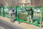 اجرای ۲۰ هزار متر مربع رنگ آمیزی نرده و حفاظهای رفیوژ وسط مسیر BRT پل شهید باکری تا پل کابلی