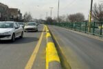 رنگ آمیزی جداول مسیر BRT از زیرگذر پل کابلی تا پل شهید حمید باکری