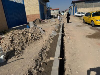 اجرای پروژه جدول گذاری کوی کشاورز مایان