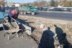 ترمیم جداول شکسته محدوده ورودی اتوبان شهید کسایی توسط شهرداری منطقه ۷ تبریز