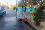 پاکسازی محیط شهری با شستشوی معابر حوزه شهرداری منطقه ۶