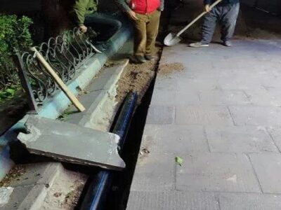 حذف آبیاری سنتی و توسعه شبکه آب خام در ۱۲ خیابان مرکزی شهر
