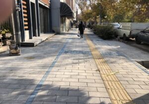 اجرای  سنگفرش پیاده رو های خیابان باغشمال