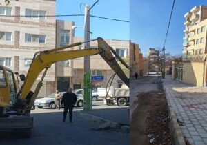 تداوم عملیات کف سازی و جدول گذاری در کوچه پیام ۵ شهرک باغمیشه /تاکید شهردار ناحیه یک برارتقای زیر ساخت های محلی