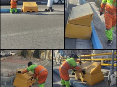 نصب مخازن یخ زدا به منظور دسترسی آسان در مواقع اضطراری در مسیرهای (پل توانیر، زیر گذر آبرسان، زیرگذر منصور)