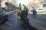 چاله زدائی معابر شهرک یاغچیان با استفاده از تراشه آسفالت