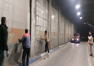 ایمن‌سازی دیواره‌های زیرگذر صاحب‌الامر در منطقه ۱۰ تبریز