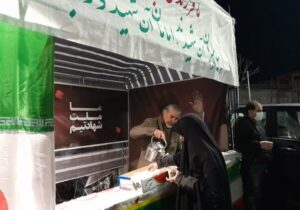 برپایی ایستگاه صلواتی در میدان ساعت توسط شهرداری منطقه ۸ تبریز