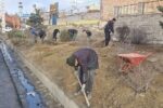 اجرای عملیات دفع علفهای هرز و جمعآوری نخالههای حاصل در سطح حوزه منطقه ۵ تبریز