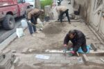 اصلاح سنگفرش پیاده روهای خیابان شهید مدرس