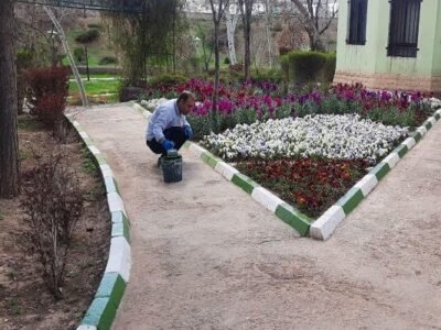 رنگآمیزی سطوح و جداول پارک باغمیشه