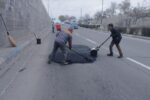 لکه گیری و آسفالت دستی در معابر و محلات غرب و شمالغرب تبریز
