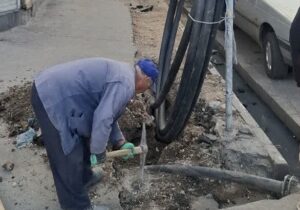 لوله گذاری آب خام در خیابان تربیت غربی