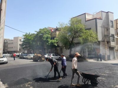 تداوم نهضت بهسازی معابر در شمالغرب تبریز؛ توزیع ۶۰۰ تن آسفالت طی یک هفته گذشته