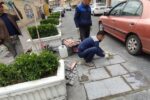 اصلاح و ترمیم سنگفرش پیاده روهای خیابان مقصودیه