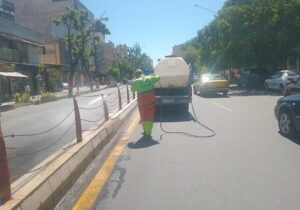 اجرای گسترده پاکسازی مسیر همایش بزرگ پیاده روی خانوادگی عید غدیر در تبریز