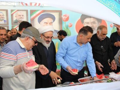 پخش احسان به مناسبت عید غدیر در موکب سازمان ساماندهی مشاغل شهرداری تبریز