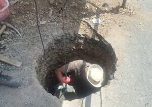 حفر پنج چاه جذبی در خیابان تربیت غربی