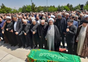 تشییع باشکوه جانباز سرافراز و پیشکسوت معراج شهدا در وادی رحمت تبریز