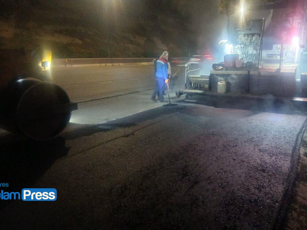 آغاز آسفالت ریزی شبانه لاین شمالی اتوبان شهیدکسائی