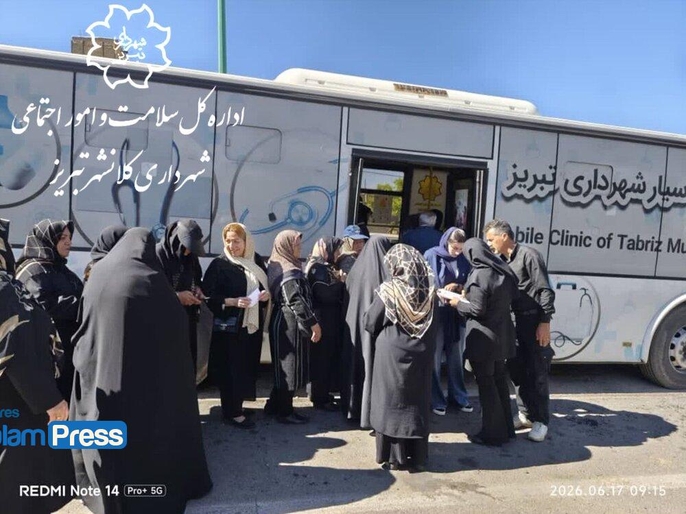 استقرار کلینیک سیار سلامت با حضور پزشکان متخصص در بهمن‌آباد تبریز