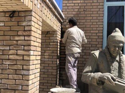 تکمیل طاق آجری ورودی در فاز دو موزه استاد شهریار