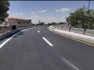 اجرای خطکشی ترافیکی و نصب تجهیزات ایمنی در مسیر اتصال آزادراه شهید باکری به بلوار ملت