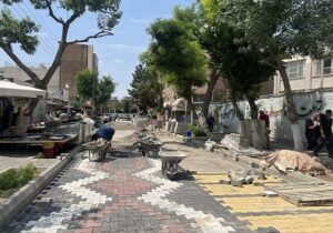 اجرای شبانه روزی پروژه سنگفرش تربیت غربی
