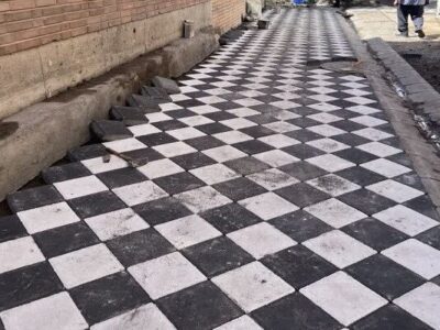 اجرای سنگفرش کوچه های فرعی پیاده راه تربیت غربی