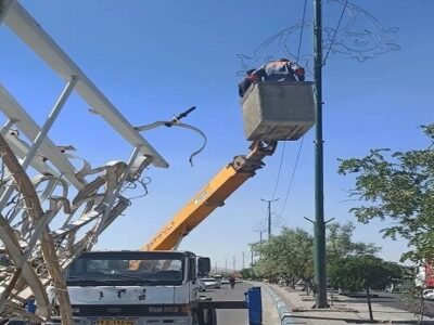 نصب المانهای نوری در مسیر اصلی شهرک مبل و خودرو مایان