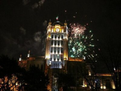 آسمان تبریز در شب میلاد پیامبر اعظم(ص) نورباران شد