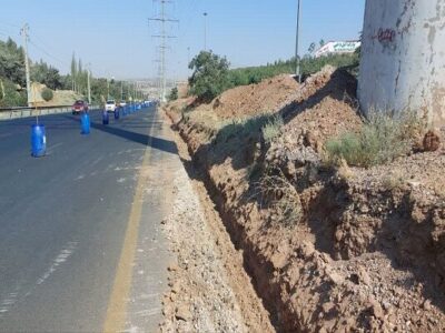 آغاز اجرای دیوار سنگی در ضلع جنوبی اتوبان پاسداران