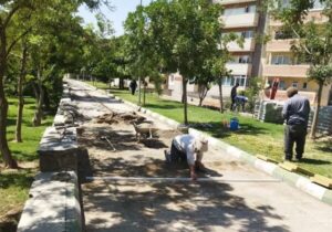 کفسازی ۳۱۵۰ مترمربعی پیاده‌راه‌های پارک تلاش آغاز شد