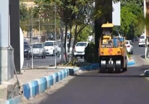 آسفالت ریزی ۴۵۰ تنی برای بهسازی رمپ بلوار ۲۹ بهمن