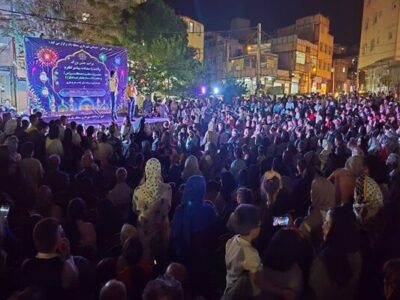 اجرای مراسم جشن ولادت با سعادت حضرت رسول اکرم(ص) و حضرت امام جعفر صادق (ع) در محله صالح آباد عباسی پارک میخک