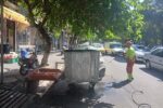 تداوم عملیات شست‌وشو، گندزدایی و آهک‌پاشی باکس‌های پسماند در تبریز