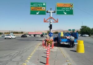 ارتقای ایمنی معابر منطقه ۴ تبریز با نصب تجهیزات ترافیکی