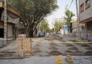 زیباسازی محیط شهری با کف سازی خیابان باختر