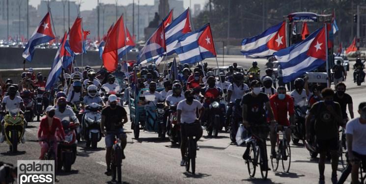 راهپیمایی مردم کوبا علیه تحریم‌های آمریکا