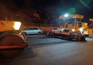 توزیع ۵۸۰ تن آسفالت اساسی خیابان شهید شفیعزاده