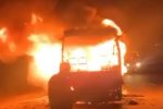 آتش گرفتن اتوبوس در آزاد راه پیامبر اعظم(ص) تبریز+ فیلم
