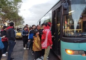 سرویس دهی ناوگان شرکت واحد اتوبوسرانی تبریز به تماشاگران مسابقه فوتبال تیم تراکتور